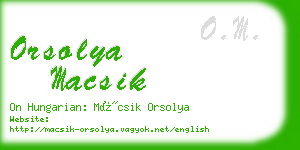 orsolya macsik business card